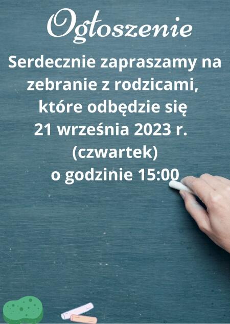 Zebranie z rodzicami w roku szkolnym 2023/2024