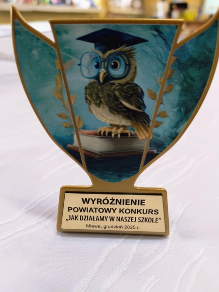 Wyróżnienie dla Samorządu Uczniowskiego.